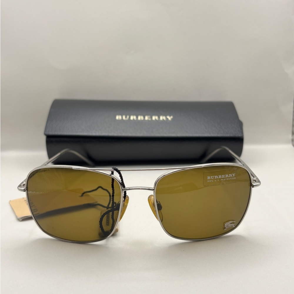 Burberry Silver Frame Sunglasses with Tan Tag